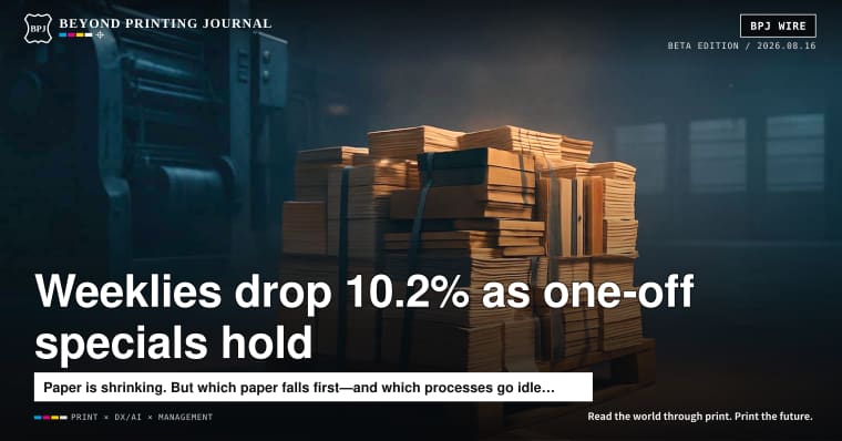 Weeklies break first, one-off specials hold: turning a ¥479.7 billion publishing stat into a print plant’s machine mix