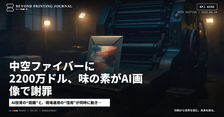 中空ファイバーに2200万ドル、味の素がAI画像で謝罪 ほか7本 — BPJ News 夕刊