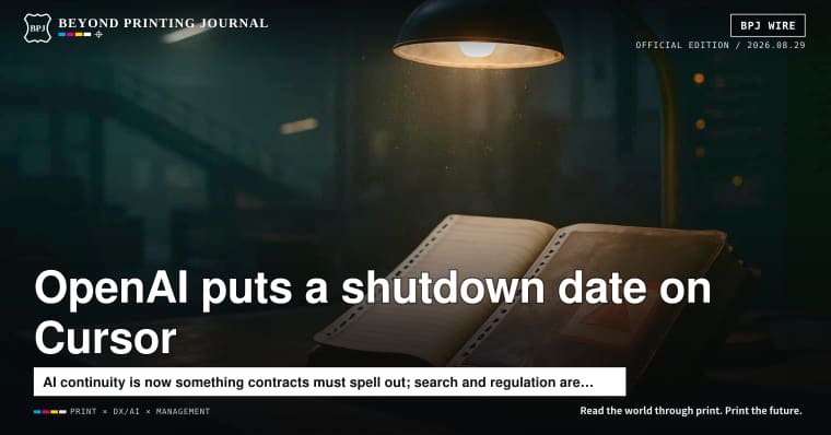OpenAI sets a shutdown date for Cursor; India moves toward front-of-pack warnings; Kioxia maps out ¥5 trillion in Japan — BPJ News (Evening Edition)