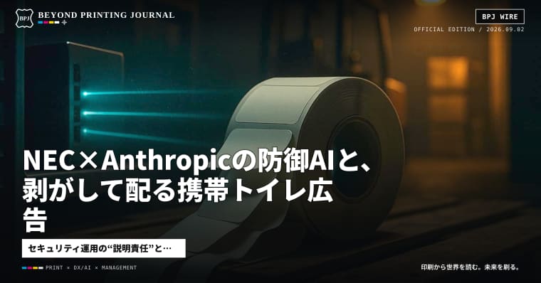 NEC×Anthropicの防御AIと、剥がして配る携帯トイレ広告 — ほか8本|BPJ News 夕刊