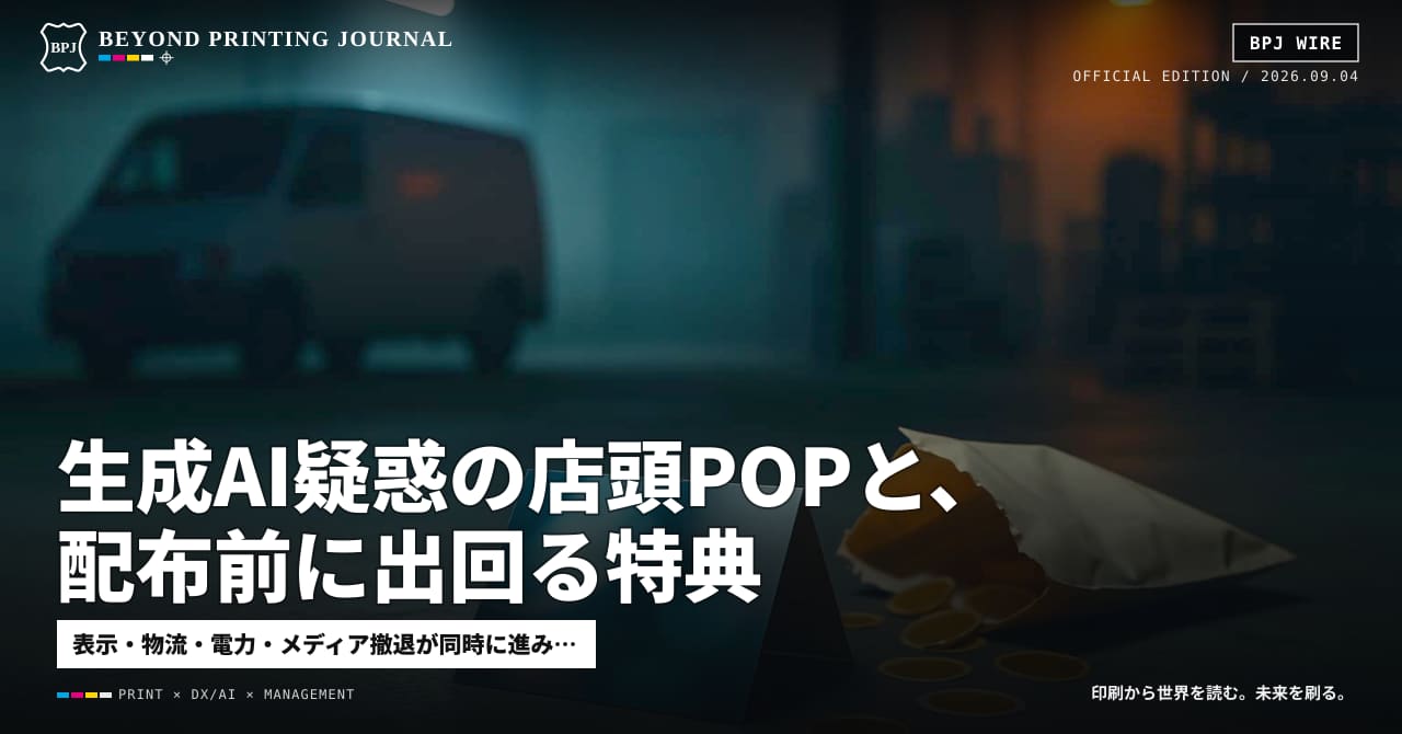 生成AI疑惑の店頭POPと、配布前に出回る特典 — ほか8本|BPJ News 夕刊