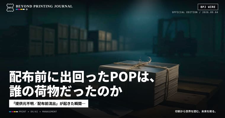 配布前に出回ったPOPは、誰の荷物だったのか