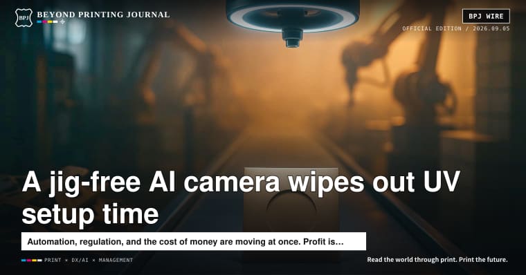 An AI camera that eliminates jigs speeds UV setup by ~1.8x; EU packaging rules begin to bite; CD revenue jumps +58.6% — plus 7 other signals | BPJ News Morning Brief