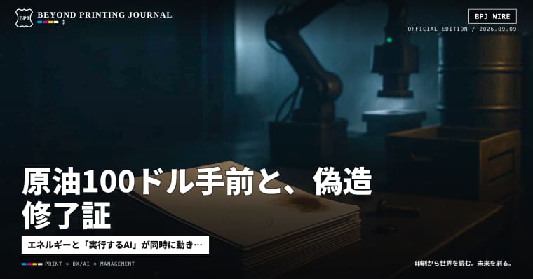 原油100ドル手前と、偽造修了証 — ほか8本|BPJ News 朝刊