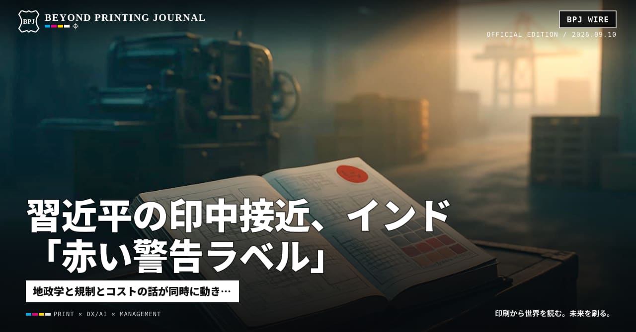 習近平の印中接近、インド「赤い警告ラベル」、佐川の資材値上げ — ほか7本|BPJ News 夕刊