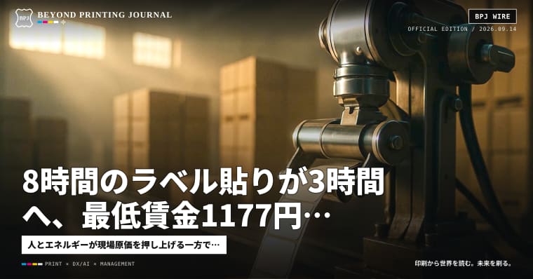 8時間のラベル貼りが3時間へ、最低賃金1177円、段原紙輸出7.3万トン — ほか7本|BPJ News 朝刊