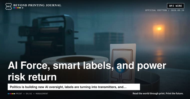 Trump’s “AI Force,” battery-powered BLE labels, and Europe’s power-market warning lights—plus four more stories｜The print world this morning