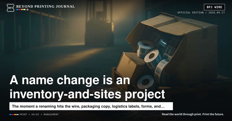 A corporate name change isn’t “just swapping printed pieces.” It’s a job that moves sites and inventory.