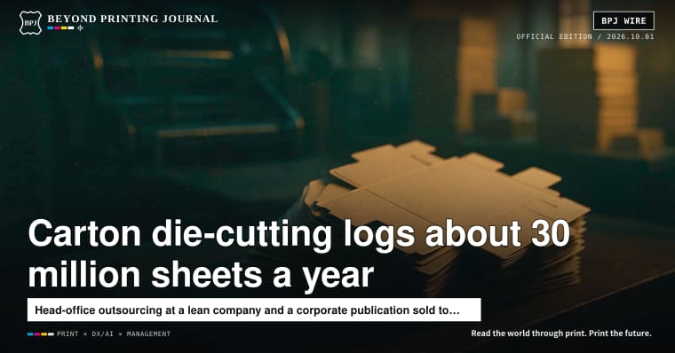 Carton die-cutting: about 30 million sheets processed in a year