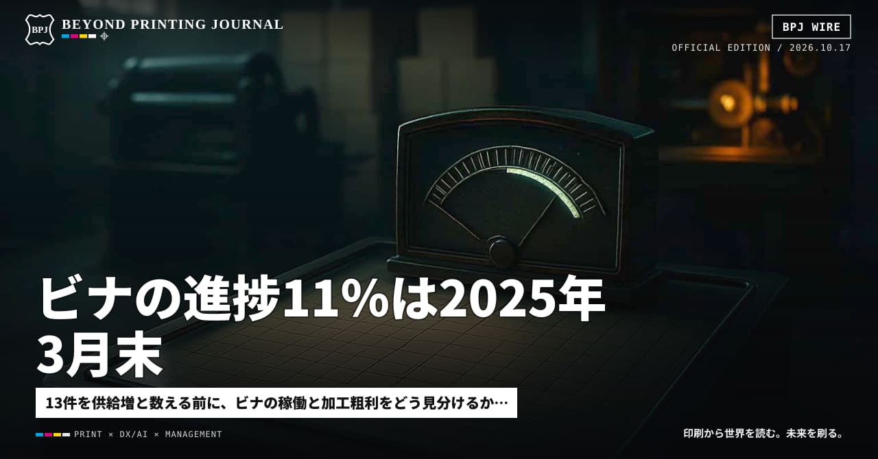 ビナの進捗11%は2025年3月末