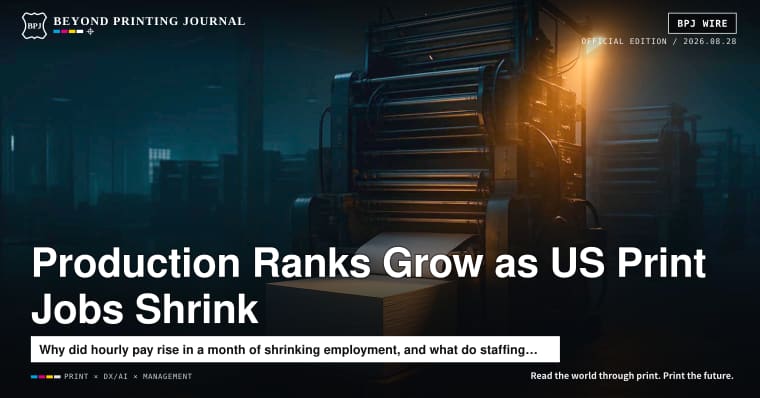 US Print Employment Falls to 337,600 as Production Ranks Grow