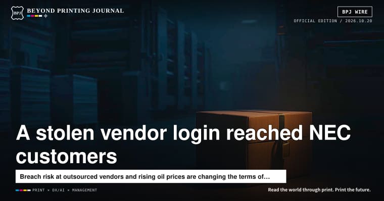NEC vendor breach, government AI for 180,000, oil at $110.48 — and 9 more | BPJ News