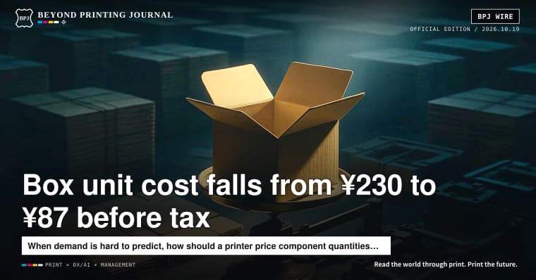 Before tax, a box costs ¥230 at 100 units and ¥87 at 500
