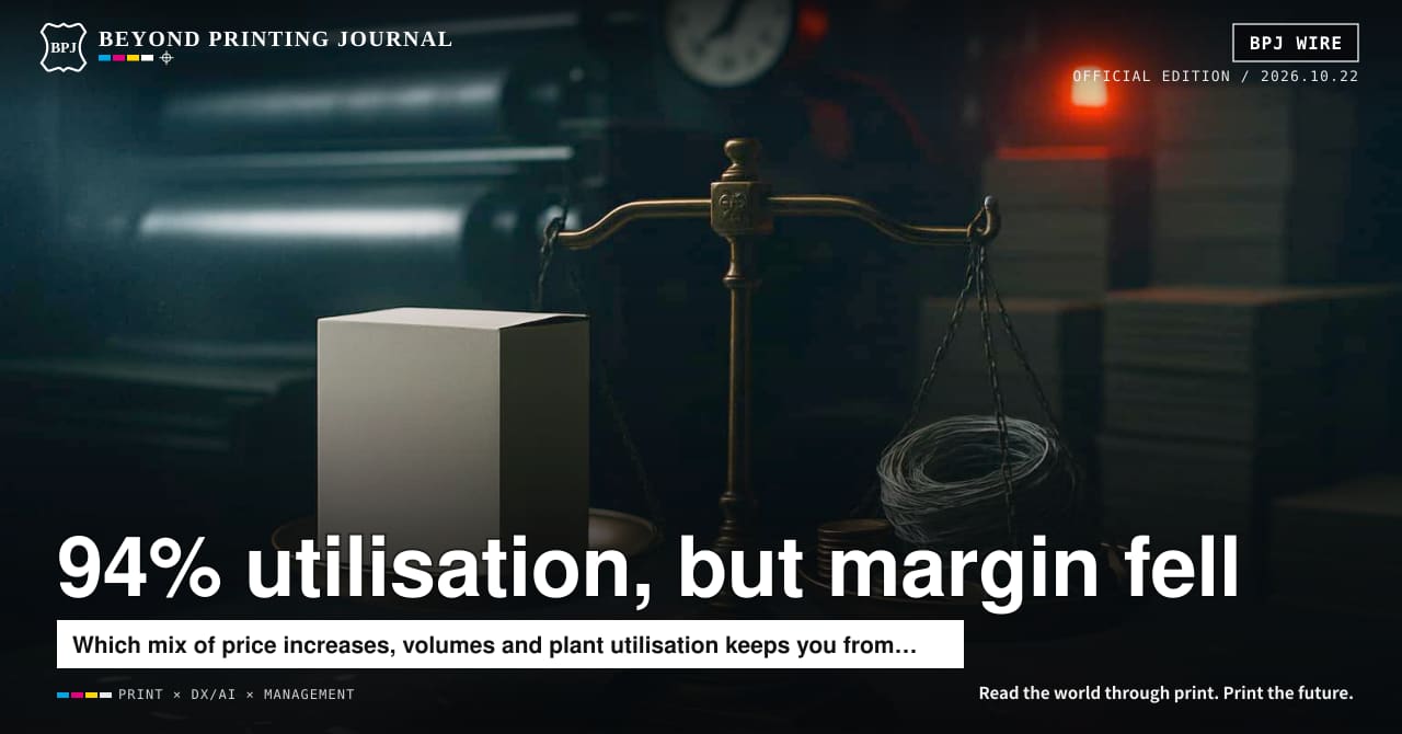 At 94% utilisation, Sonoco’s margin still fell 1.7 points