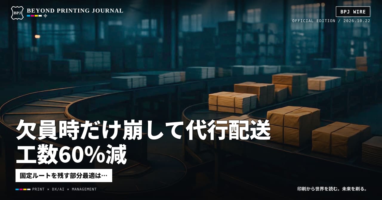 欠員時だけ崩して代行配送工数60%減