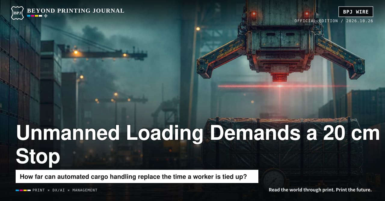 Japan’s unmanned cargo-handling plan assumes a 20 cm stop tolerance